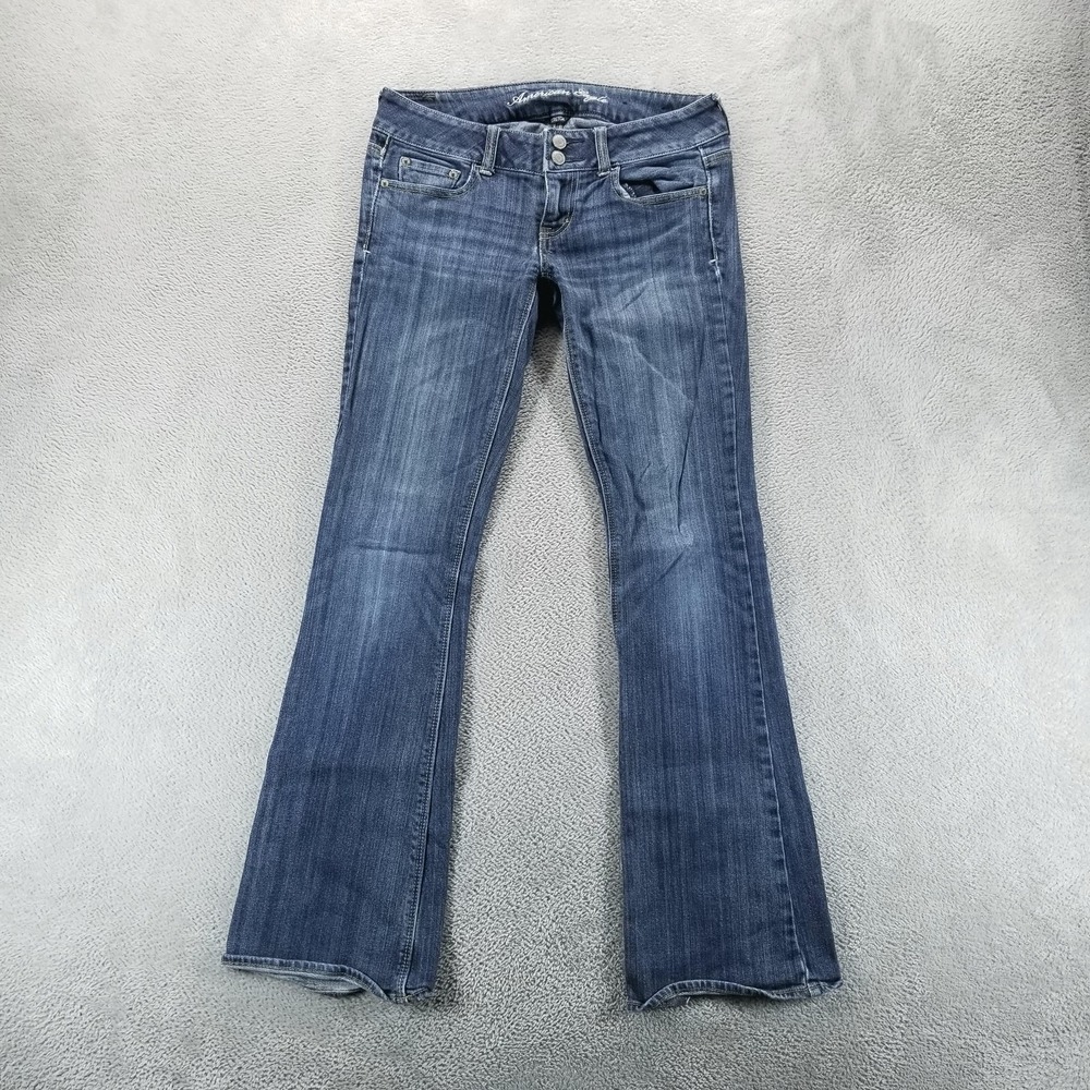 American Eagle Jeans Womens 4 Blue Artist Bootcut Low Rise Y2K Stretch‎
